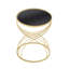 Cadre de table de bout moderne en métal + plateau miroir