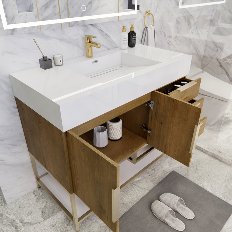 Ensemble de meuble-lavabo simple 41,5 po Glasgow, Chêne