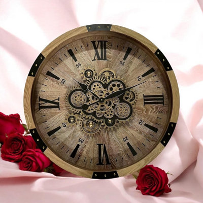 Solid + Manufactured Wood Wall Clock