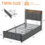 Lit plateforme simple tapissier avec tête de lit, 2 tiroirs et station de charge, facile à assembler-920371384-920371386