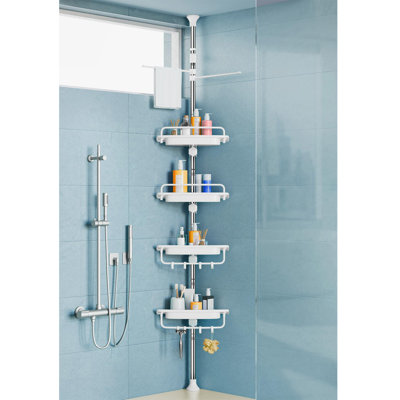 32-122Inch Corner Shower Caddy Tension Pole