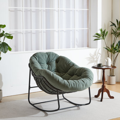Chaise berçante d'extérieur rembourrée Serkan