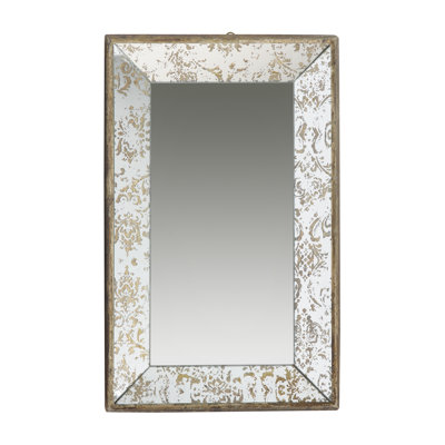 Rectangle Mirror with Floral Accents