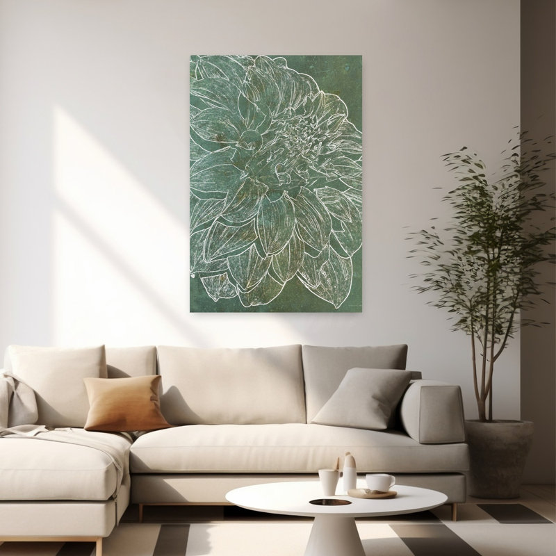 Art floral contemporain abstrait, 60" H x 40" W