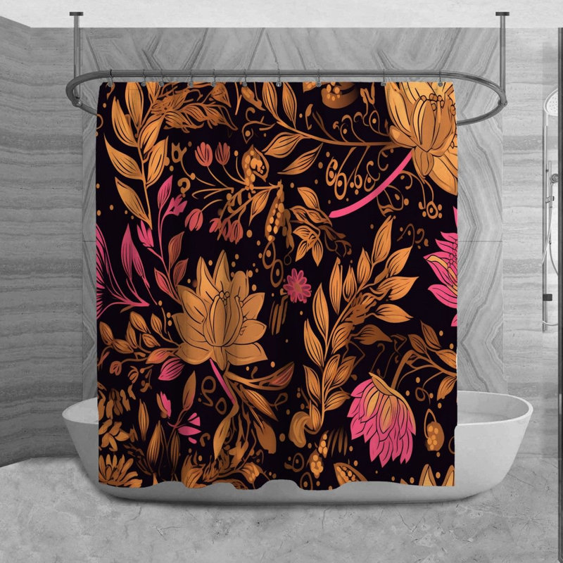 Mohib Floral Shower Curtain, 84" H x 70" W