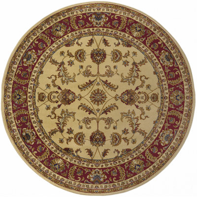 Clarence Oriental Beige Area Rug - Beige/Red