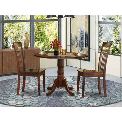 Mahogany Finish Solid Wood Top - Dining Room Set with Dropleaf by Latitude Run