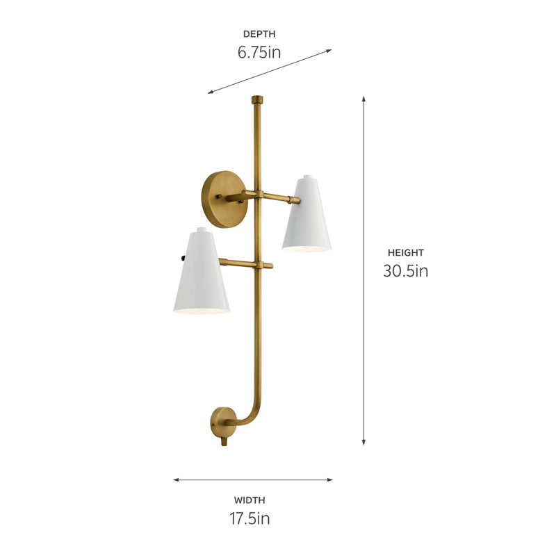 Magda Armed Sconce, White