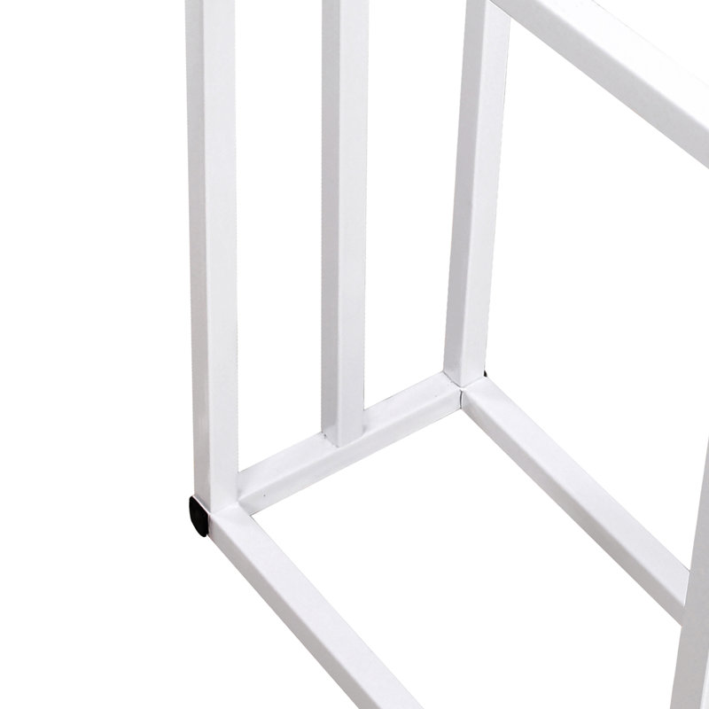 Porte-serviettes sur pied en métal, Blanc