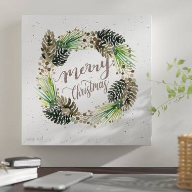 Merry Christmas Greenery II The Holiday Aisle Size: 12 W x 12 H