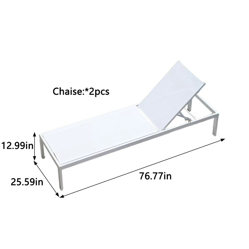 Chaise longue d'extérieur en tissu