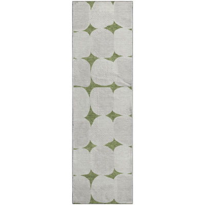 Premium Machine Washable Prisco Green Rug