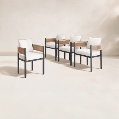 Alessandra Rope Outdoor Dining Chairs With Cushions