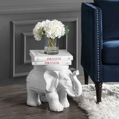 Tabouret de jardin en céramique éléphant Epperson