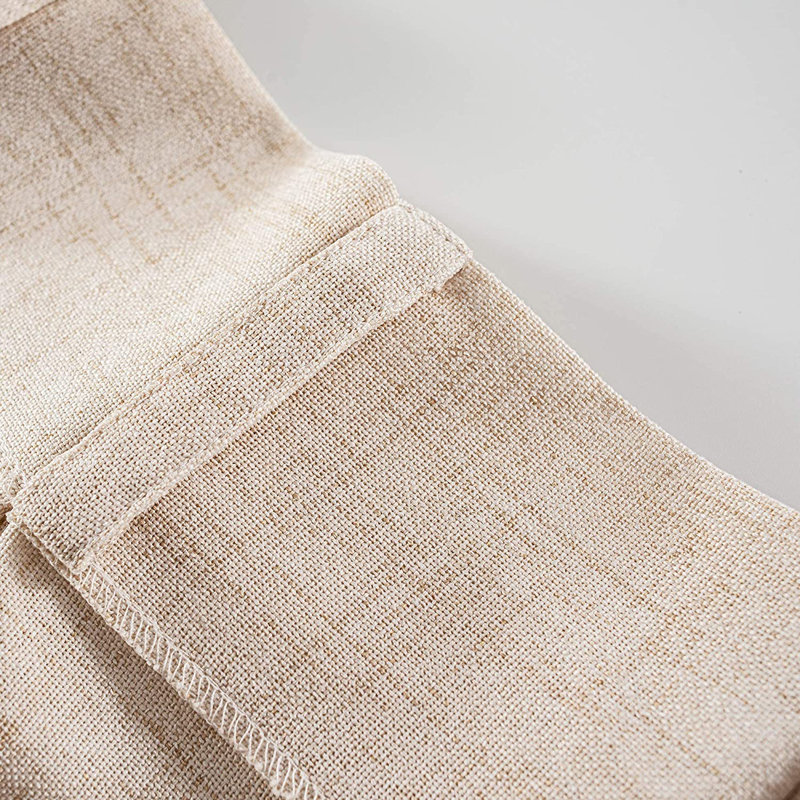 Abigael Pinch Pleat linen Textured Curtains for Living Room Semi Sheer Curtains for Bedroom Single Panel, 50" W x 96" L