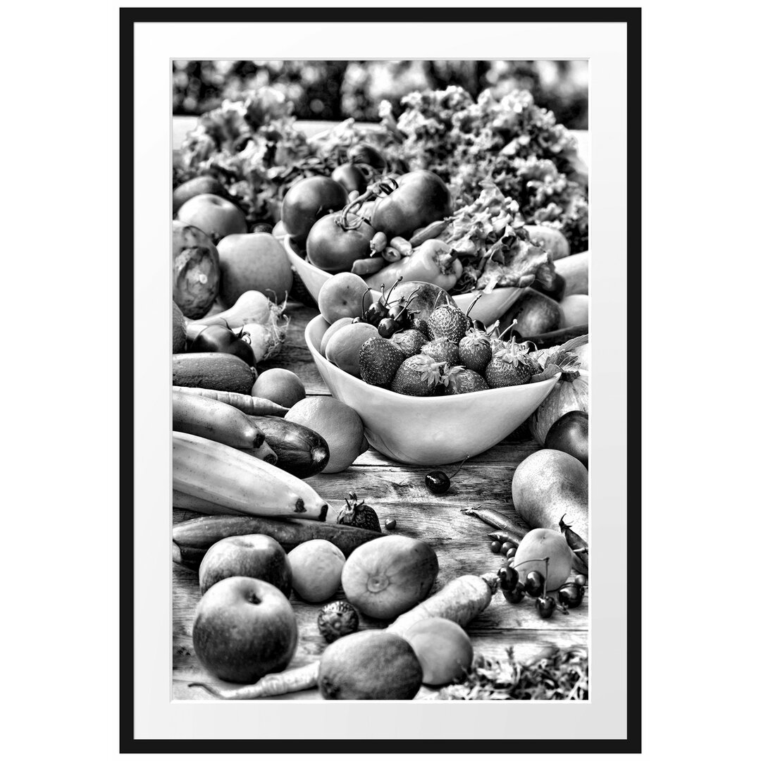 Gerahmter Kunstdruck Colourful Fruit and Vegetables