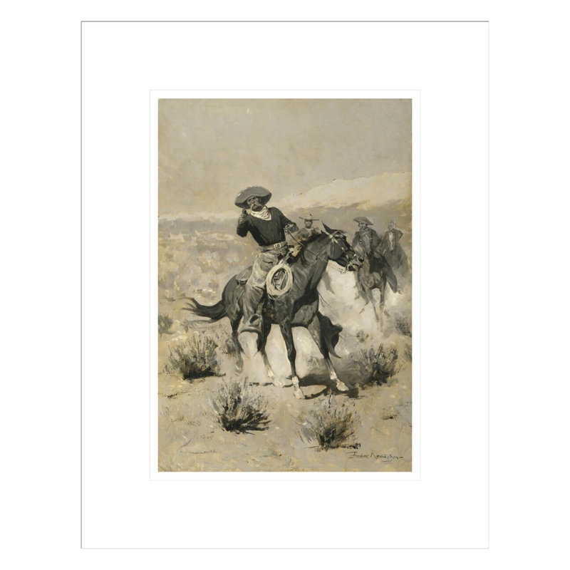 «Days on the Range (Hands Up!") »Par Frederic Remington, impression giclée sur cadre, 16.75" H x 13.23" W