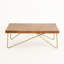 Table basse rectangulaire avec incrustations en laiton 49,21 po x 25,59 po x 17,72 po Rayos