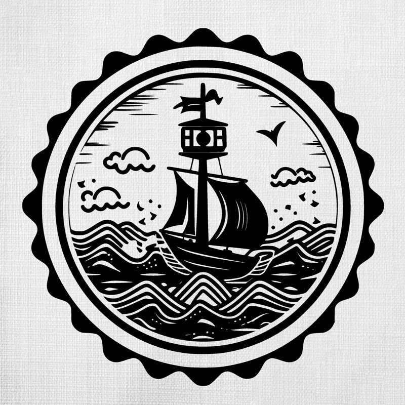 Nautical Sea Life_406 - Coussin décoratif en polyester, H 18 po x l 18 po