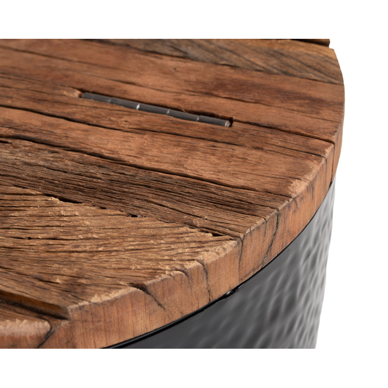 Table d'appoint de rangement Duskan Naturel et Noir