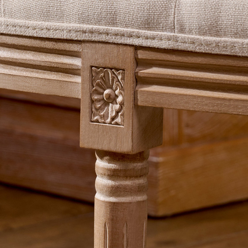 Estephen Linen Upholstered Storage Bench