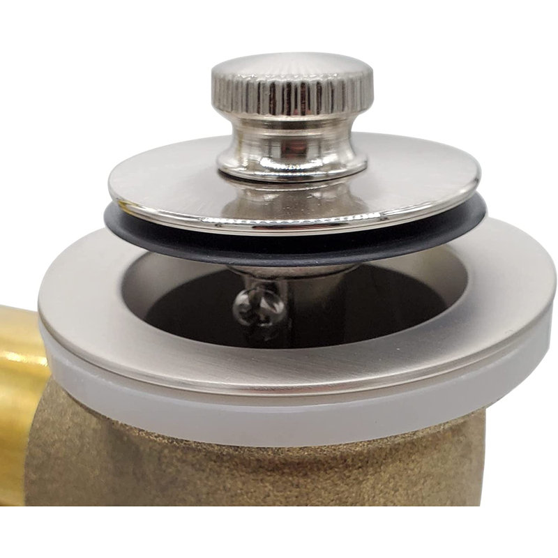 1-1/2" Twist & Close Bathtub Drain Trim Set with One-Hole Overflow, Satin Nickel