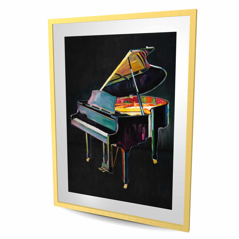 «Realistic Piano - Musical», reproduction encadrée avec passe-partout gris, H 48 po x l 36 po