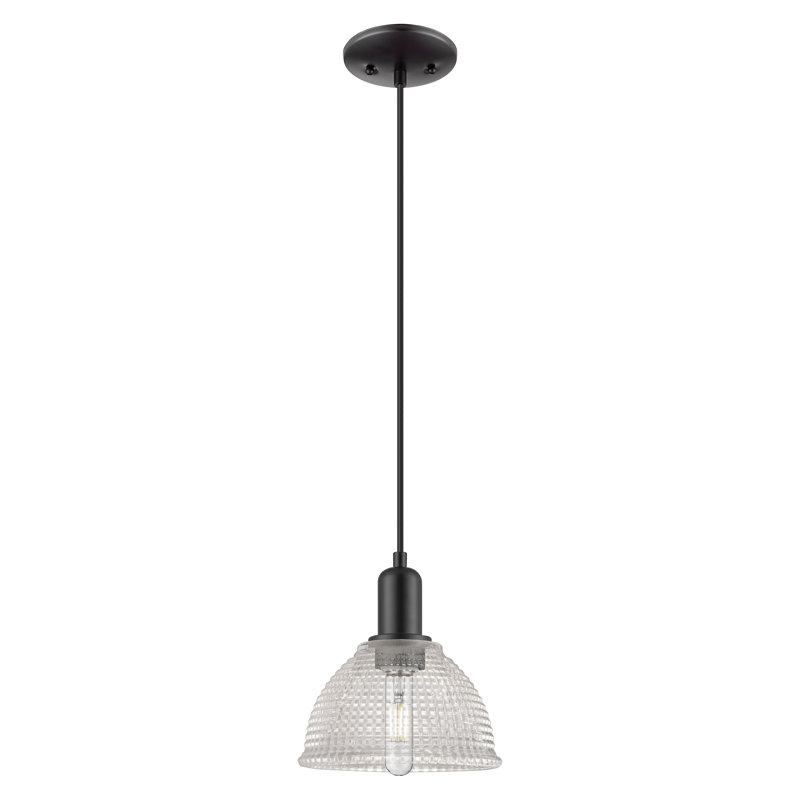Mini-luminaire suspendu 1 lumière Arcadia - Arietta, H 5 po x l 8 po x P 8 po, Noir mat