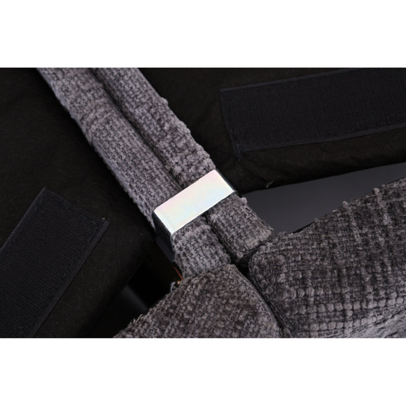 Canapé d'angle modulaire incurvé avec console centrale de rangement, Dark Gray Chenille