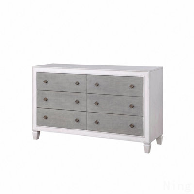 Rustic Gray And Weathered White Finish Dresser