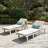 Outdoor Acacia Wood Chaise Lounge Set With Table , Cushion Included-1474011380