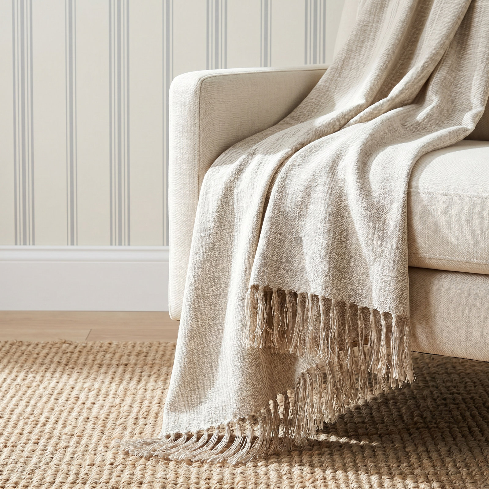 Throw Blanket, Natural/Ivory