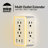 WBM SMART Multi Plug Outlet, 6-Outlet Extender with 2 USB Charging Ports, White