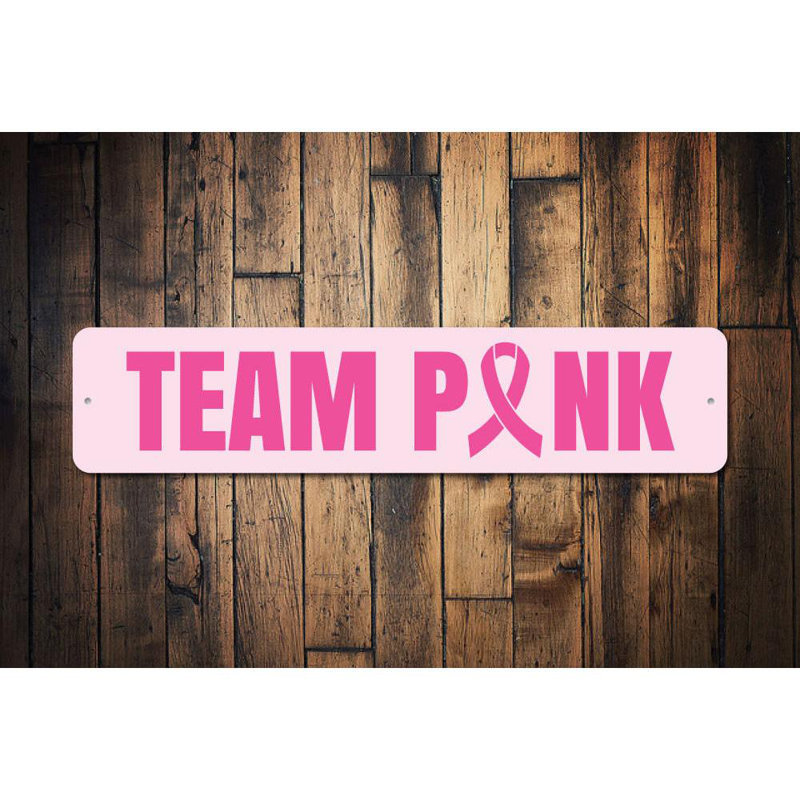 Plaque en aluminium personnalisée Team rose, H 6 po x l 24 po x P 0,063 po