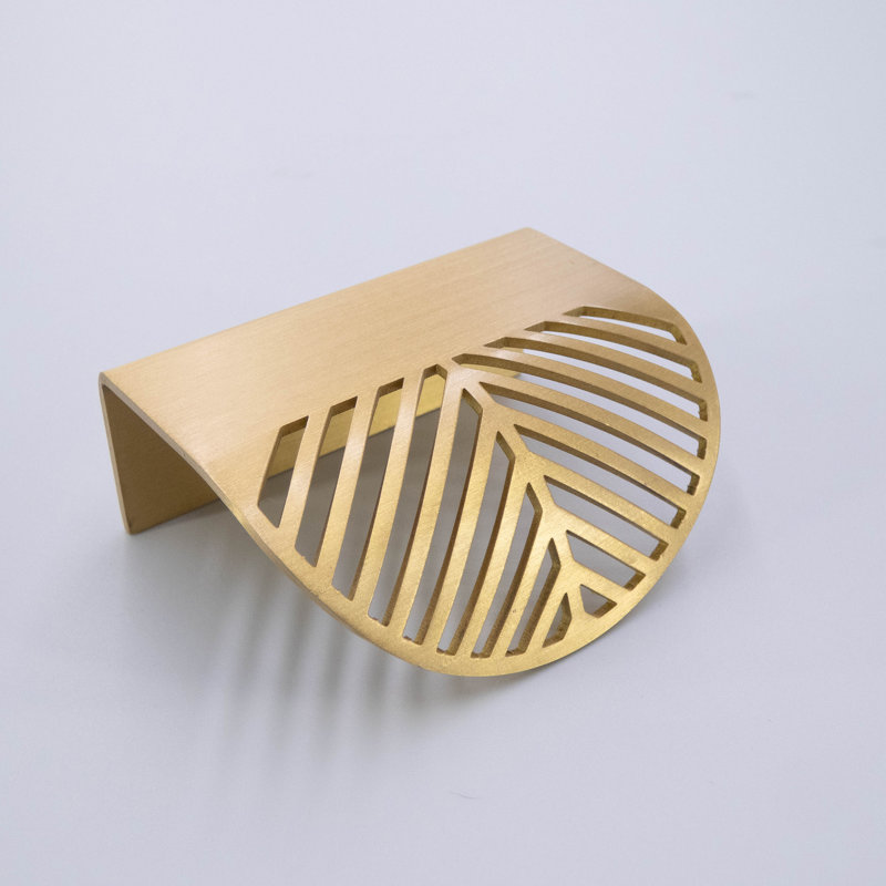 Leaf-Cut Invisible Pull, Brushed Brass