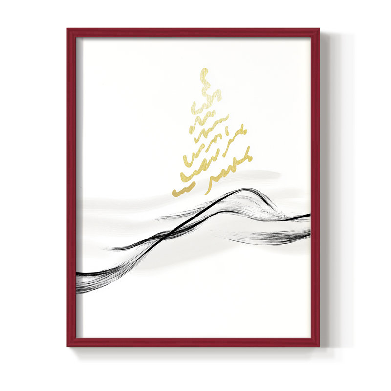«Christmas Holiday», art encadré CECXC III, bois massif, H 15 po x l 12 po, Rouge