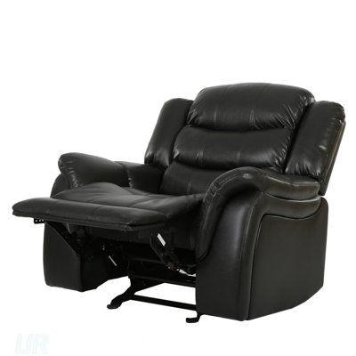 Classic Design Recliner, Black Berry PU Upholstery, Spacious And Comfortable Glider Recliner For Elegant Lounging