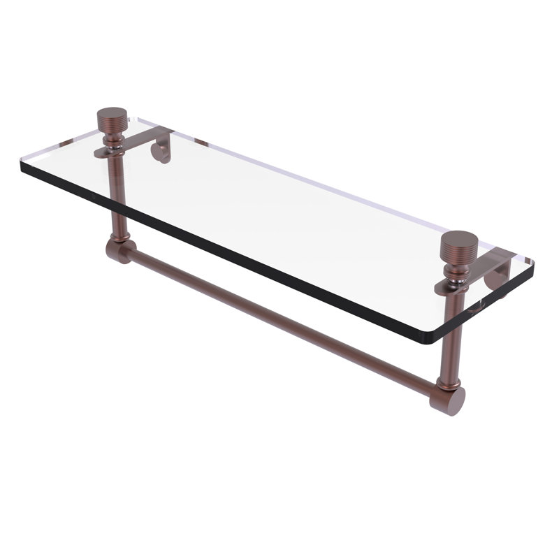 Ballenas Bracket Shelf with Towel Bar, Antique Copper, 5' H x 16' W x 5' D