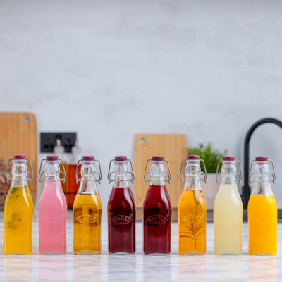 Square Clip Top Bottles 9Oz- Set Of 8