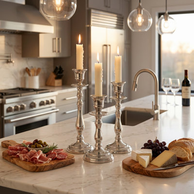 Hamptons 3 Piece Taper Candle Holders