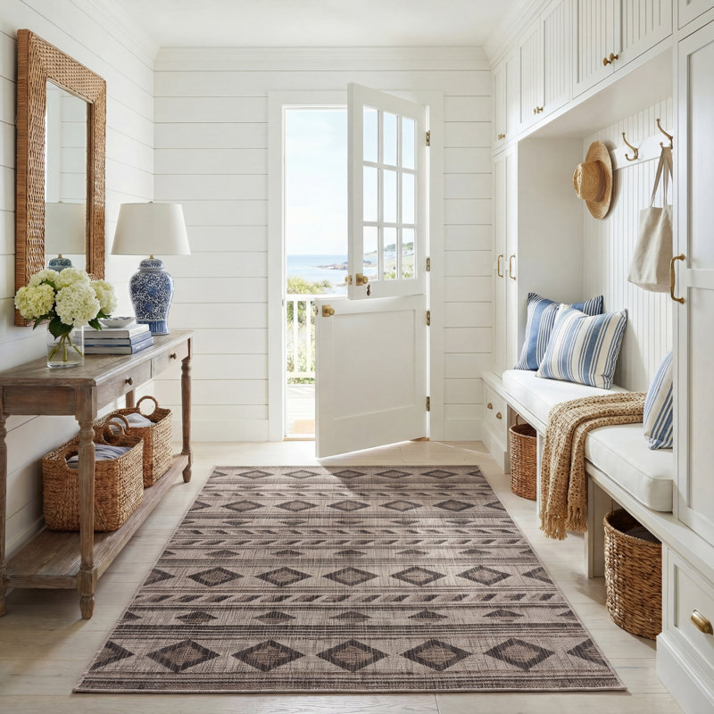 Amarien Performance Geometric Indoor/Outdoor Area Rug, Rectangle 5'3" x 7'7"