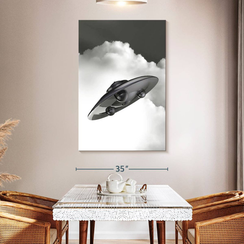 Kelan Flying Saucer In The Clouds, 51" H x 34" W