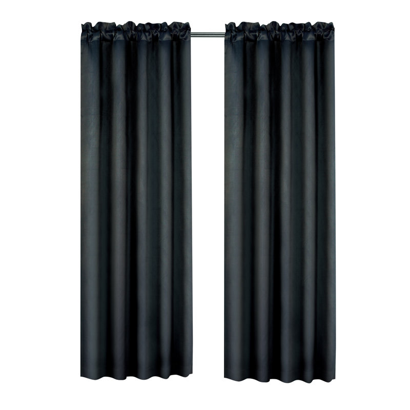 Wiegand Semi Sheer Curtain Pair, Black