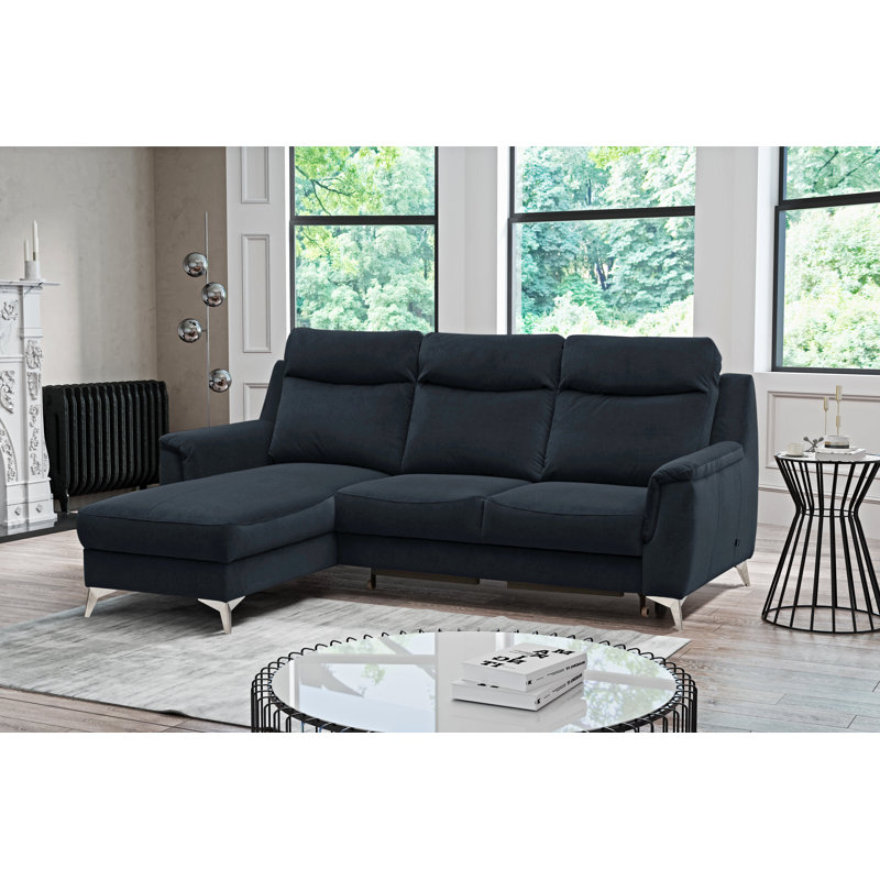 Izola 3 Seater Velvet Sofa Bed, Left Hand Facing, Graphite