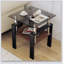 Ensemble de 2 tables basses et tables de bout modernes en verre trempé, durables et élégantes avec couche de panneau de fibres à densité moyenne pour un rangement supplémentaire-2032284838-2032284839