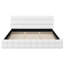 Très grand lit plateforme tapissier, blanc-342780099
