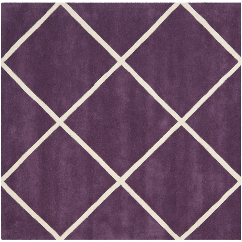 Teresita Hand Tufted Wool Geometric Rug, Square 7'