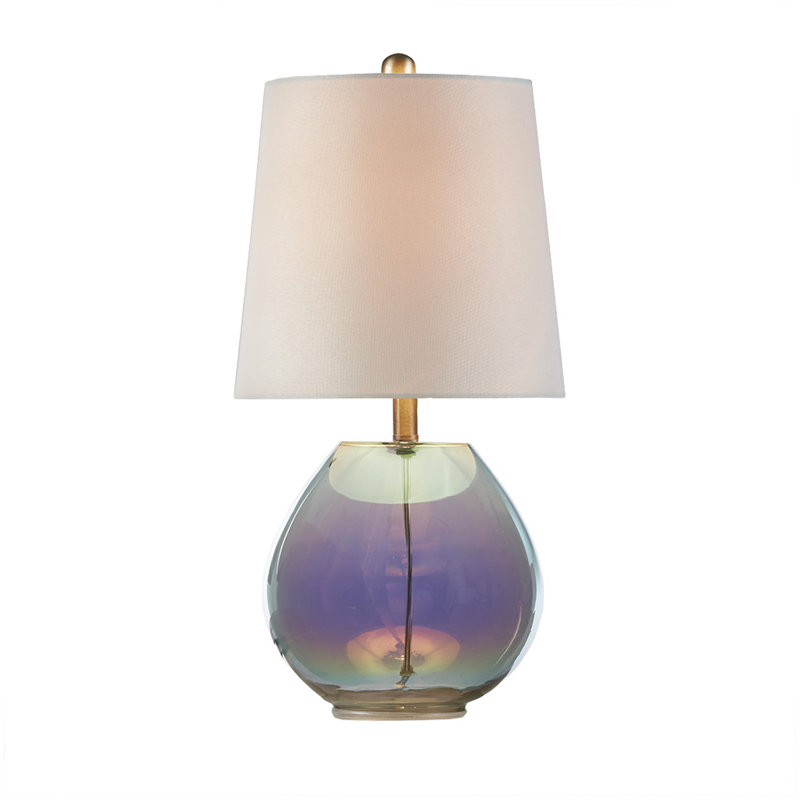 Lampe de table en verre irisé