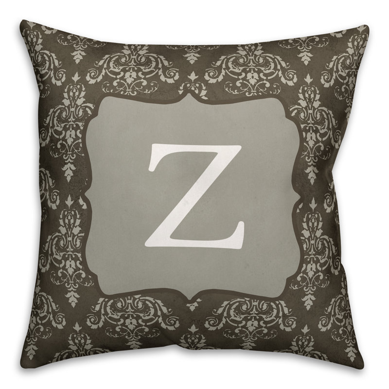 Damask Reversible Throw Pillow, Z