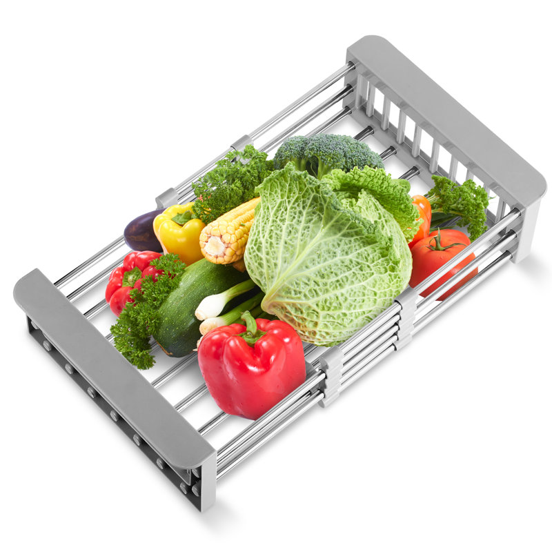 Égouttoir à vaisselle ajustable en acier inoxydable